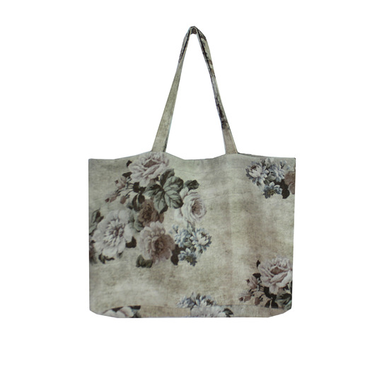 torby XXL Duża torba lniana w kwiaty, shopper, torebka