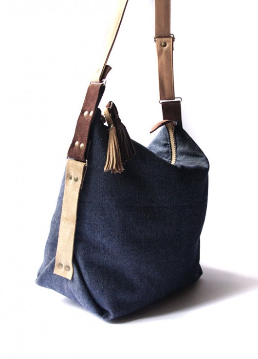 torba - navy blue jeans&leather - elfagado