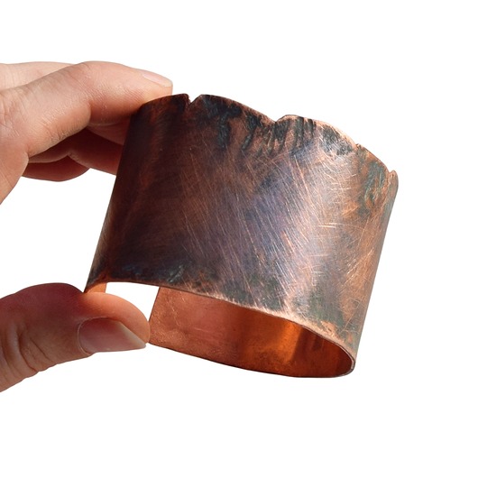 bransoletki - inne Bransoletka - bangla z kutej oksydowanej miedzi /71/