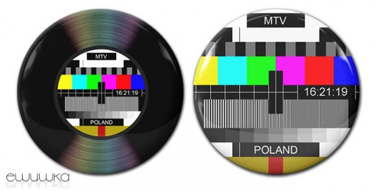 przypinka i lusterko - winyl tv?! ewuwka