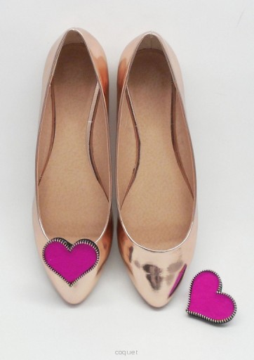 I love U/ Fuchsia Pink - klipsy do butów Coquet Coquet