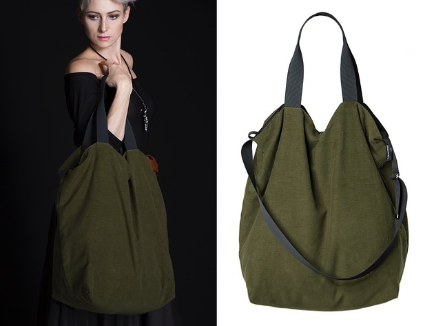 Dwustronna torba Twin Green Velvet CZAJKOWSKI