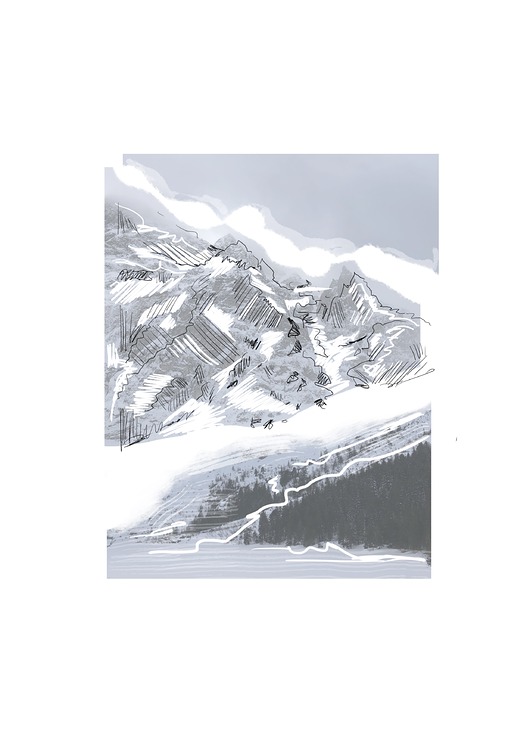 grafiki i ilustracje zestaw 4 grafiki "Tatry" // oprawione