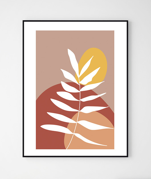 grafiki i ilustracje Plakat z motywem roślinnym SŁOŃCE / No.3