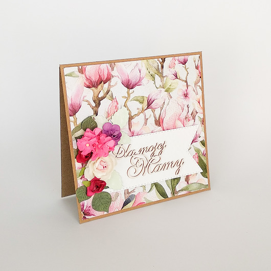 Kartka na dzień mamy z magnoliami Papiernik