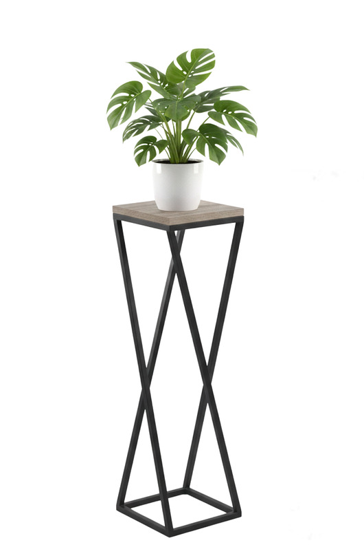 kwietniki Kwietnik Metalowy Drewno TAVOLO 80cm czarny loft