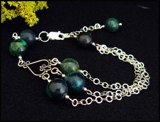 LUXURY- Chryzokola w Ornamentach- Bransoleta Little Dreamer