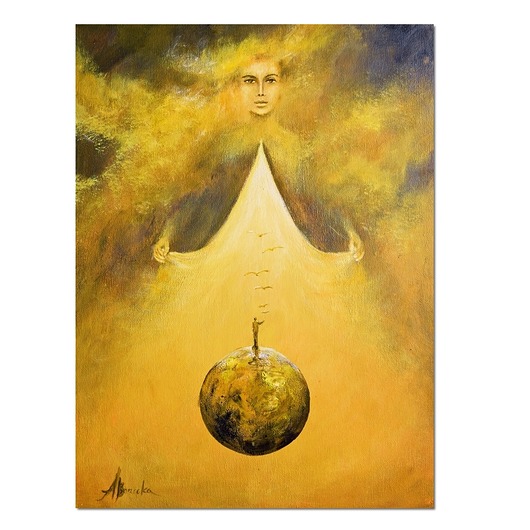 obrazy Powitanie VIII, obraz ręcznie malowany, surrealizm, realizm magiczny