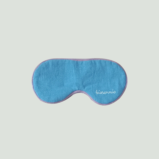 opaski na oczy Lniana niebieska opaska na oczy wyciemniająca Biosennie