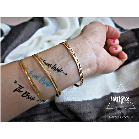 Team Bride, Bride, Bridesmaid Wieczór Panieński  Unique Tattoo