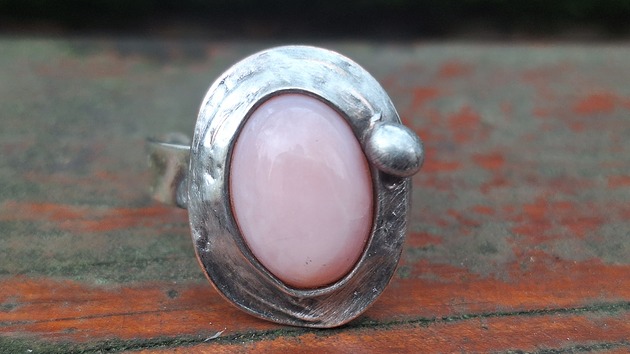pierścionki - różne Opal różowy - pierścionek regulowany