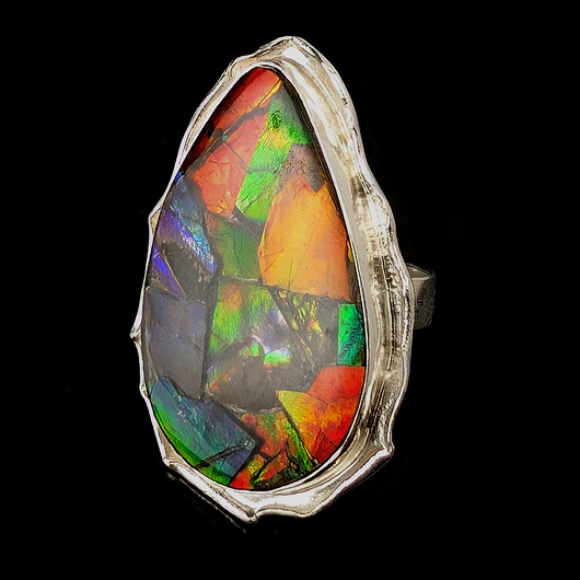 pierścionki srebrne Pierścionek Rajski ammolit