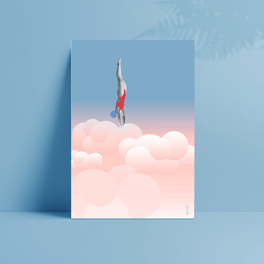 plakaty Plakat 40x50cm "Skok w Chmury"