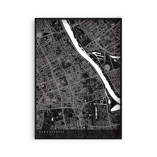 plakaty Plakat Mapa Śródmieścia, dzielnice Warszawy