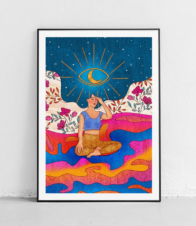 plakaty Plakat Medytacja pod okiem księżyca