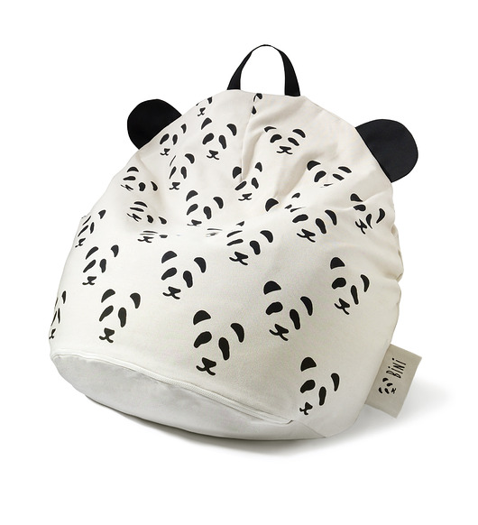pufa dla dziecka Puf BINI WITH PANDAS / czarny uchwyt