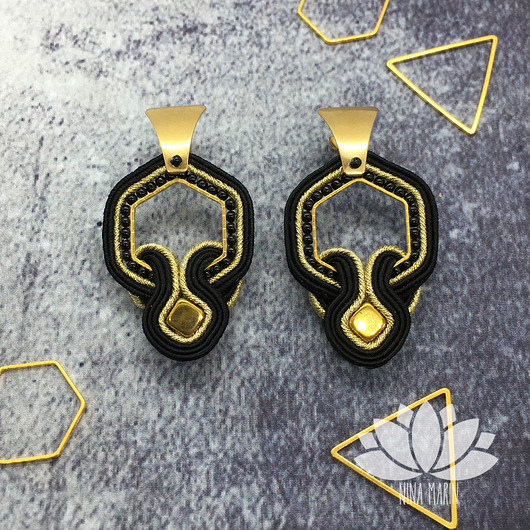 kolczyki soutache geometryczne  - kolczyki sutasz