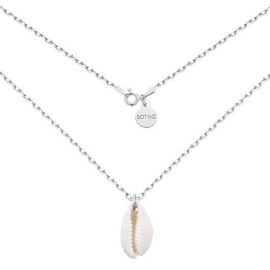 srebrne naszyjniki Srebrny masywny łańcuszek z muszelką