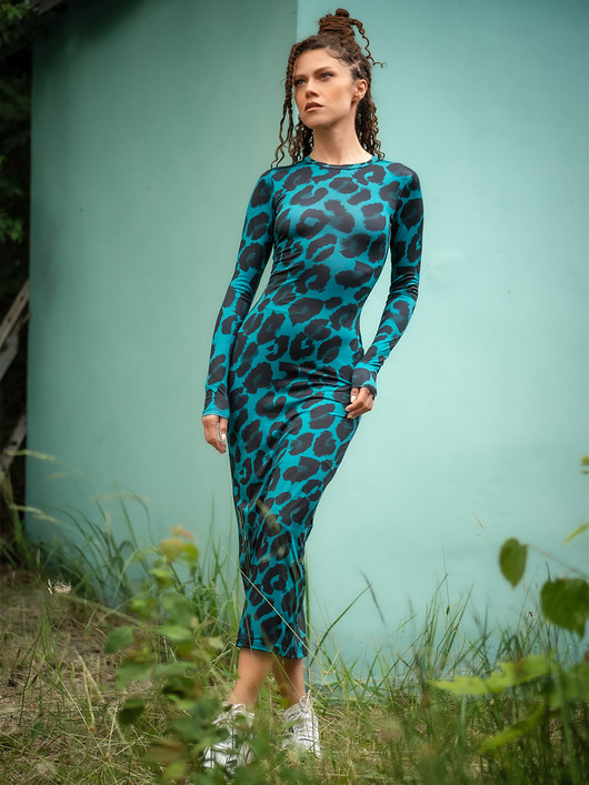 sukienki maxi damskie Dopasowana sukienka - Selena Deep Tropic