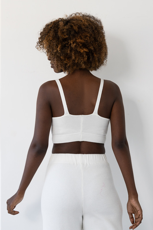 topy damskie Dzianinowy top F2032 ecru