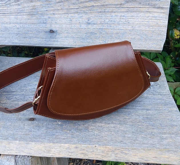 torby na ramię Torebka Skórzana ASTRID S koniak szewro GOLD