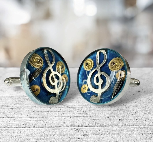 spinki do mankietów SPINKI - nutka (blue) II