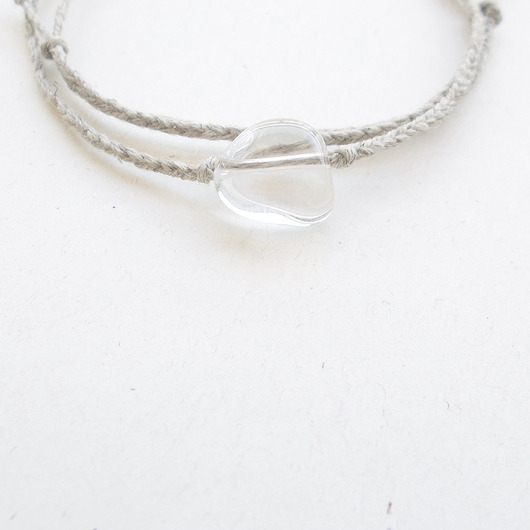 bransoletki z kamieni naturalnych Kryształ górski i len Bransoletka