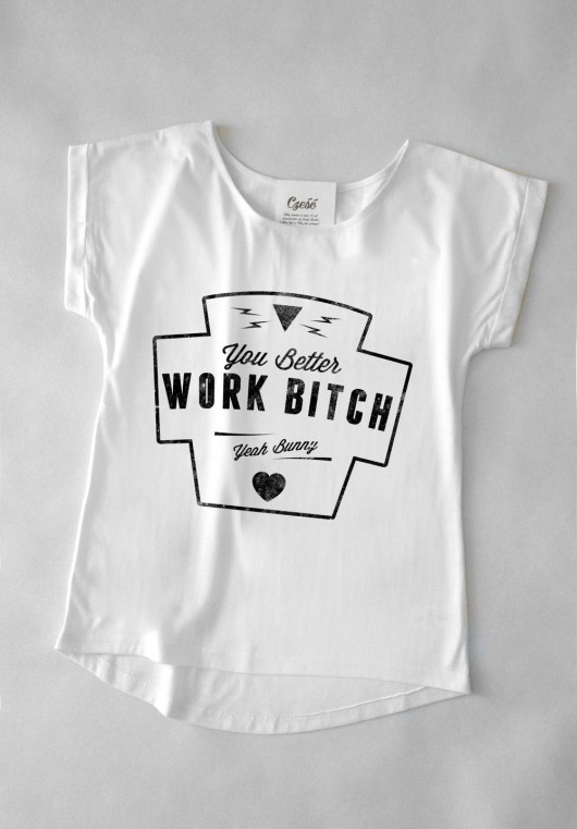 T shirt z printem WORK BICTH od YB S/M deleted_12136308