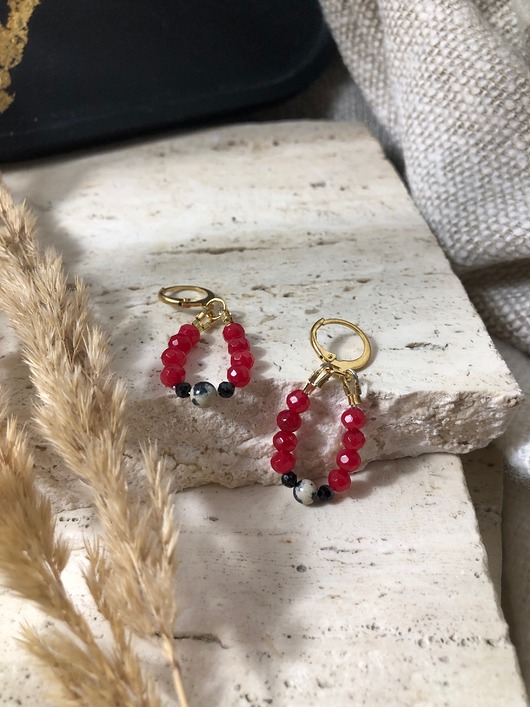 kolczyki z kamieniami Kolczyki czarny turmalin