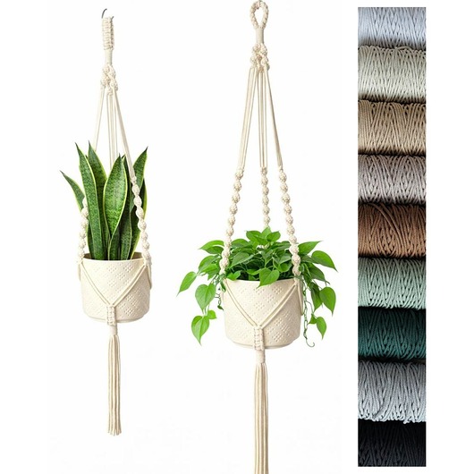 kwietniki ZESTAW: 2x Kwietnik,  makramy na doniczki  dł.95 i 115cm