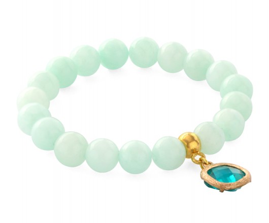 Mint jade with crystal pendant. Lavoga
