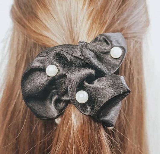 opaski do włosów Scrunchie gumka do włosów z perełkami