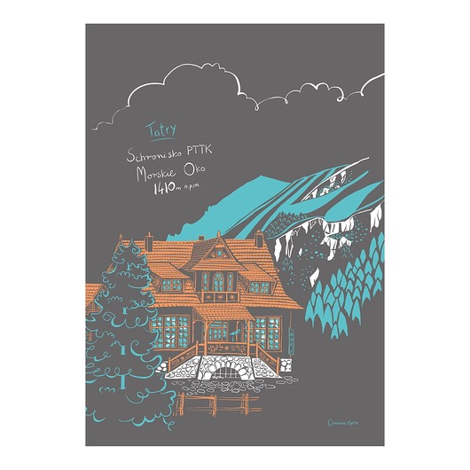Plakat Tatry Morskie Oko Schronisko PTTK Gliniana Kura