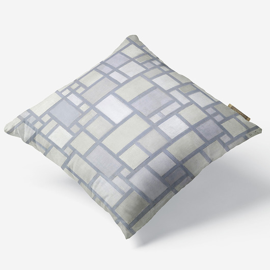 poduszki z grafiką Poduszka - Piet Mondrian - Szara kompozycja