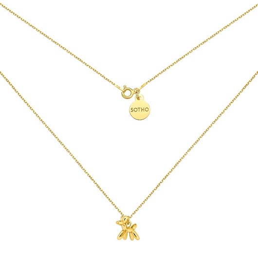 srebrne naszyjniki Złoty naszyjnik z balonowym pieskiem