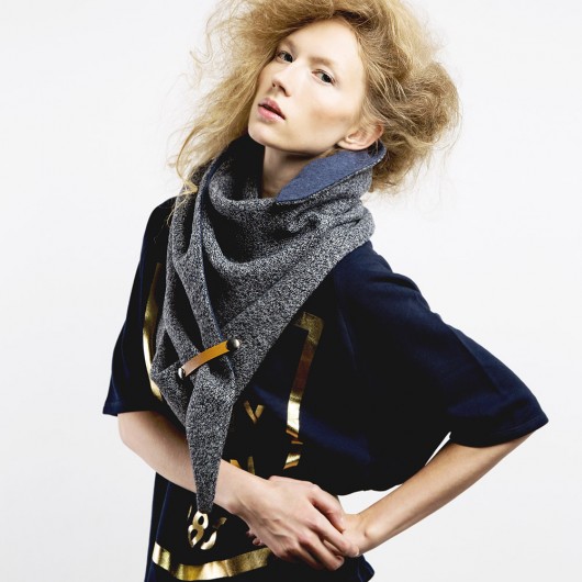 Chusta Wełniano Dresowa Tweed JEANS Granat CADOaccessories