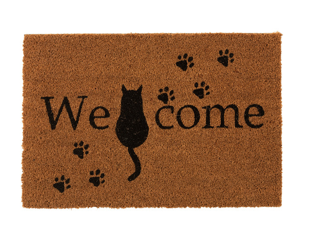 wycieraczki pod drzwi Wycieraczka Welcome kot 40x60cm