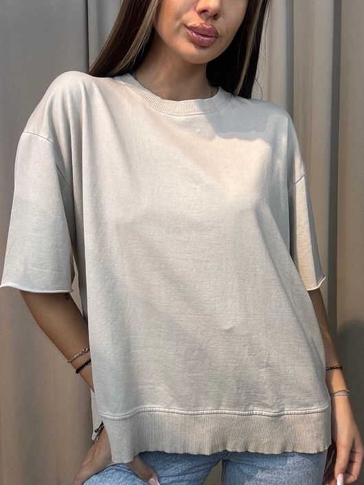t-shirt damskie T-shirt basic Grigio Chiaro