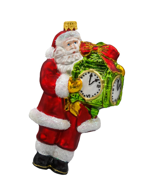 ozdoby choinkowe Bombka choinkowa: Mikołaj z zegarem