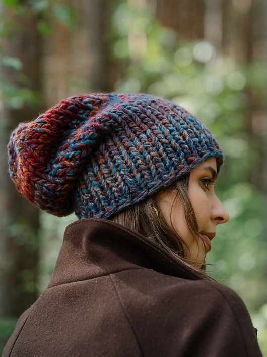 czapki damskie MAXCOLOR zimowa czapka beanie "jesienne jezioro"
