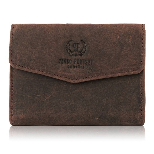 portfele damskie PORTFEL MŁODZIEŻOWY ZE SKÓRY VINTAGE RFID PAOLO PERUZZI T-35-BR