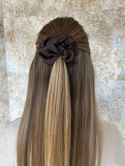 gumki do włosów Gumka scrunchie 100% wiskoza brąz