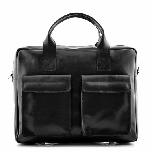 torby i nerki męskie Elegancka torba na laptopa 15,6 skórzana lakierowana belveder BVL82