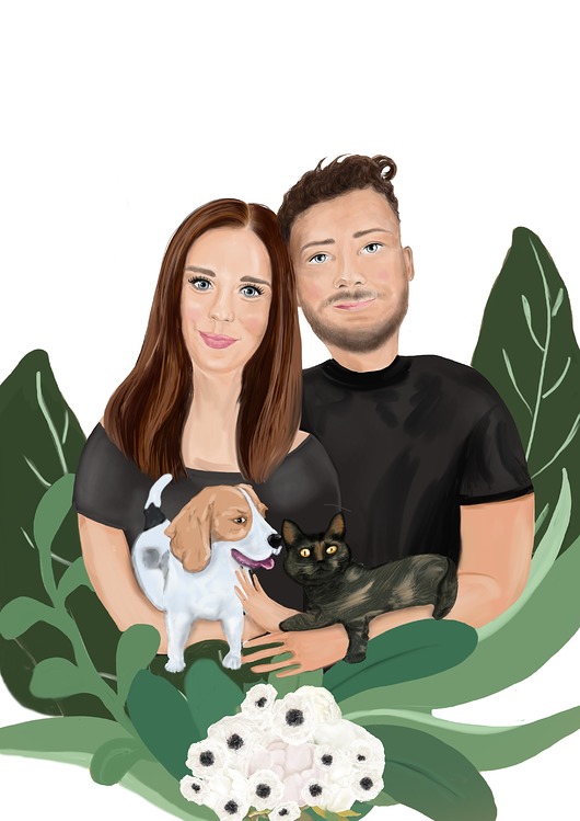 grafiki i ilustracje Portret bajkowy/ilustracyjny dwóch osób.