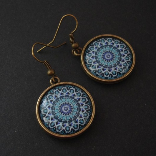 Kolczyki Mandala Wewnętrznego Spokoju Iris Szarooka