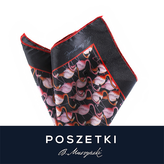 Poszetka we flamingi  b.muszyński