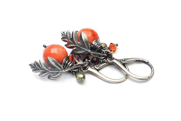 kolczyki z kamieniami Kolczyki Jarzębina vol. 13