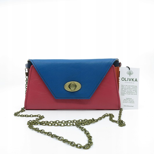 portfele damskie Kopertówka damska torebko-portfel skórzana skóra naturalna kolorowa Olivka
