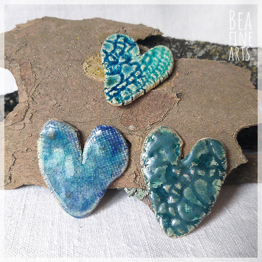 magnesy Ceramiczne serduszka - magnesy, zestaw niebieski