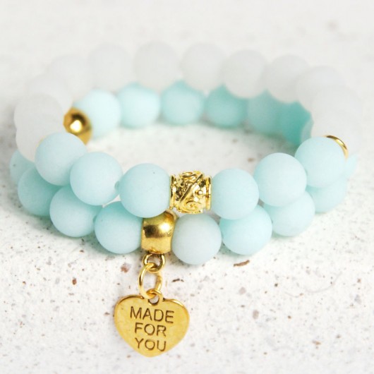 matowy jadeit MINT & WHITE kaktusia